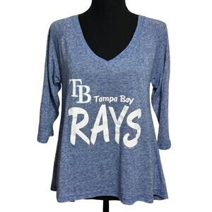 District Made Tampa Bay Rays Women's 3/4 Sleeve Sz S Flowy T-Shirt | GUC